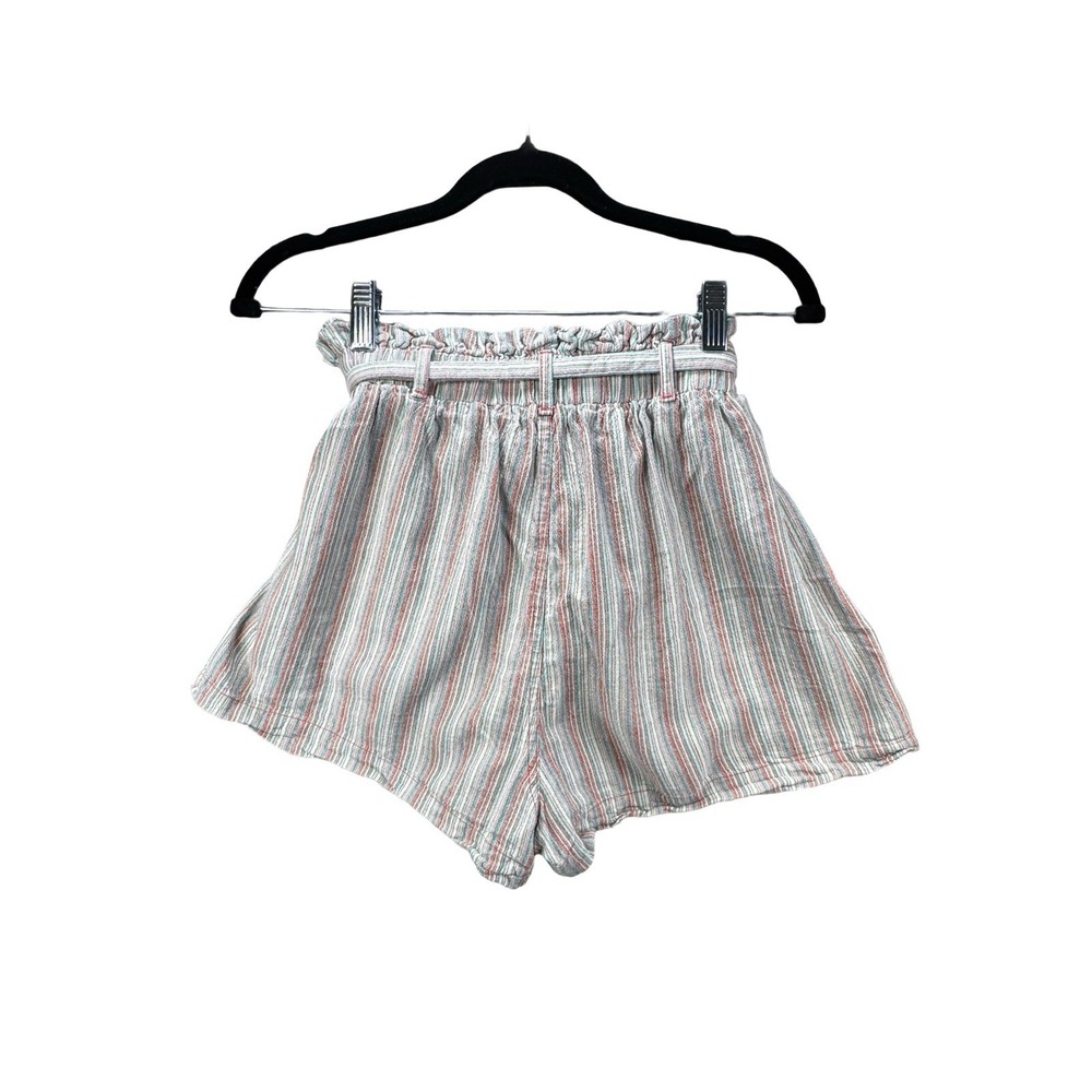 American Eagle Paperbag Waist Striped Shorts Womens M Tie Belt High Rise Boho - Picture 3 of 9
